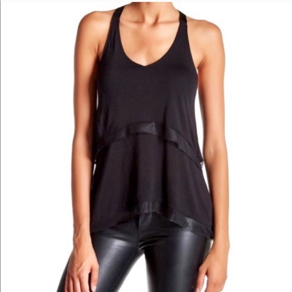 Ramy Brook Tops - Apres Ramy Brook Racerback Mesh Trim Top